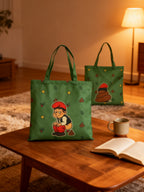 BOLSA DE TELA TOTE CAGANER NAVIDEÑA