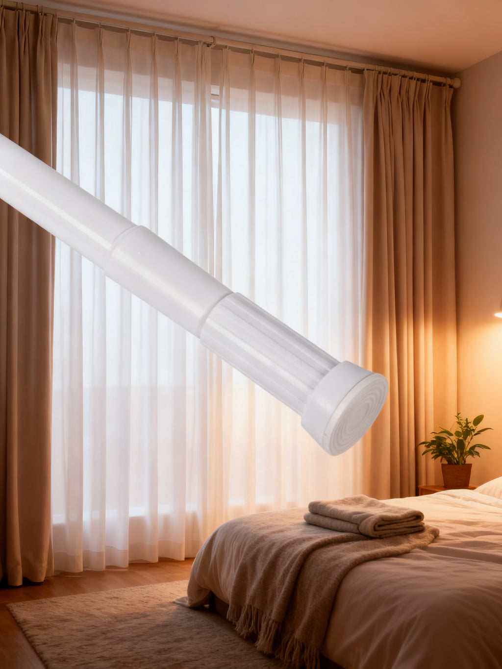 BARRA CORTINA EXTENSIBLE 110-200CM BLANCO