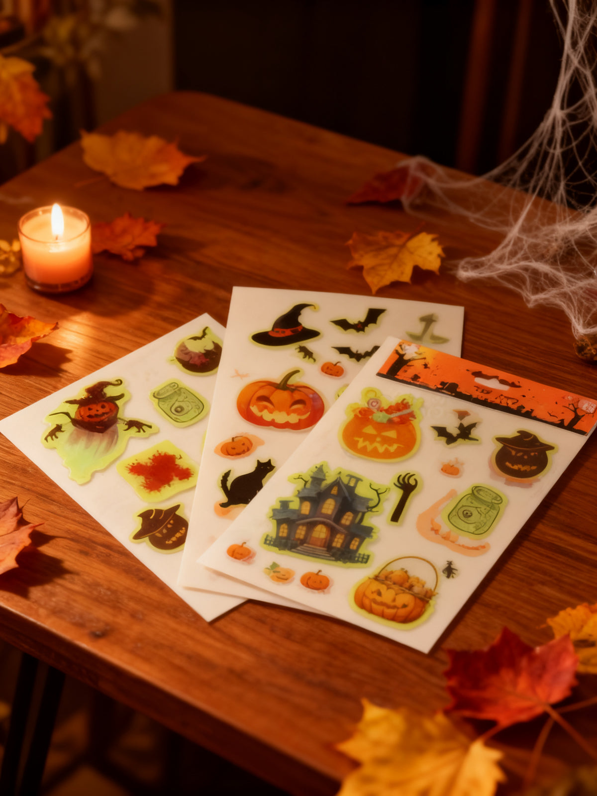 Calcomanías Luminosas de Gelatina de Halloween