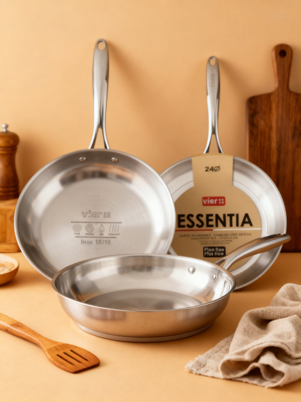 Sartén Acero Inoxidable 18/10 Essentia PFOA Free