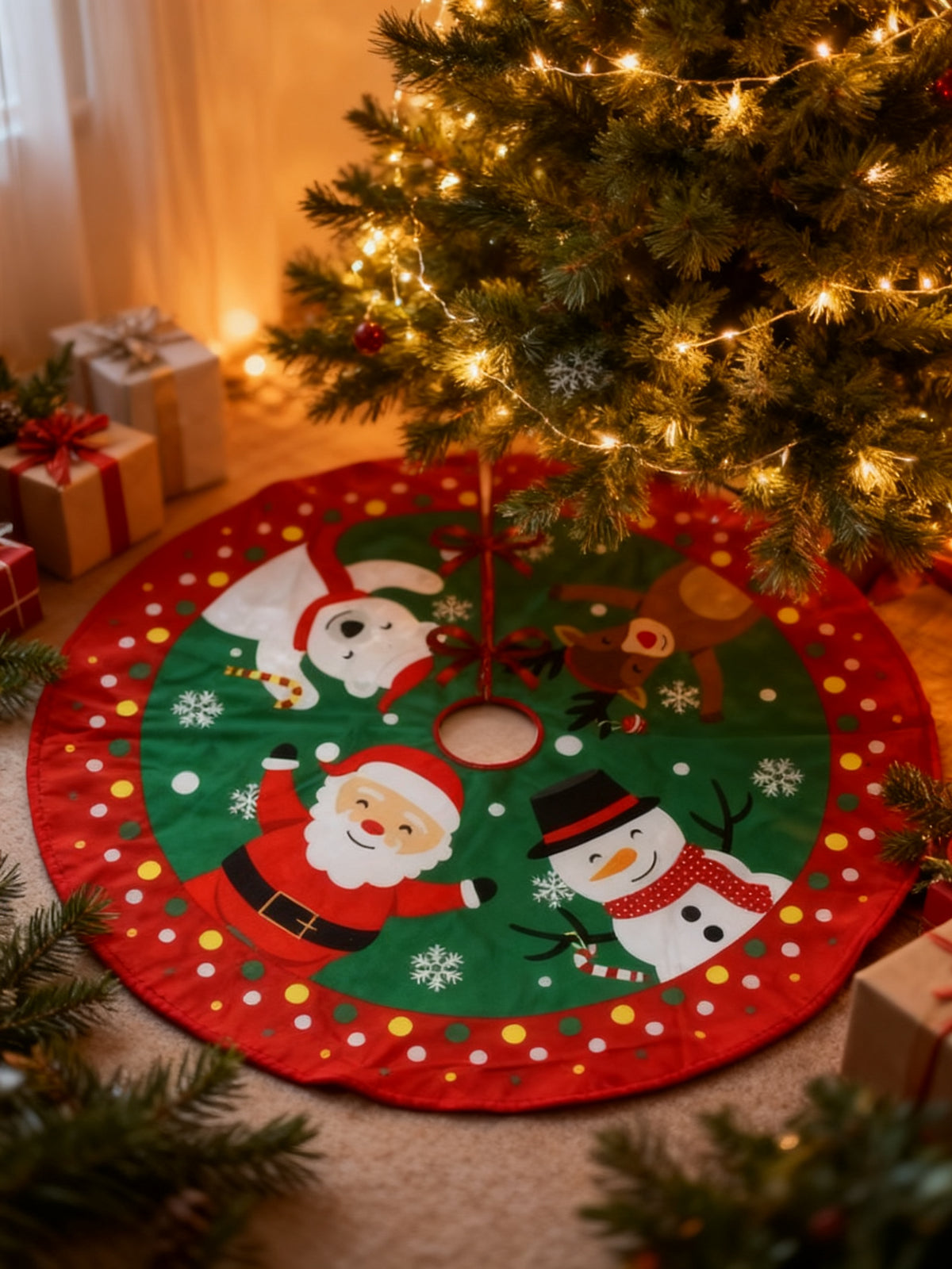 Alfombra Pie Pino Feliz Navidad 89cm