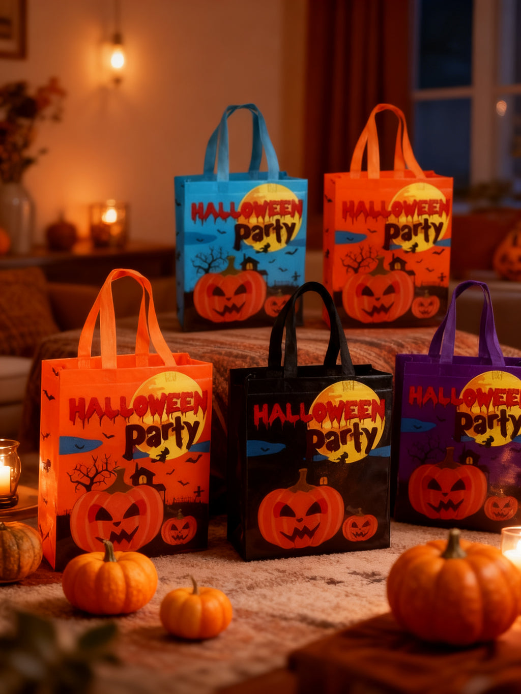 Bolsa de Tela No Tejida Laminada para Halloween 1 Unidad