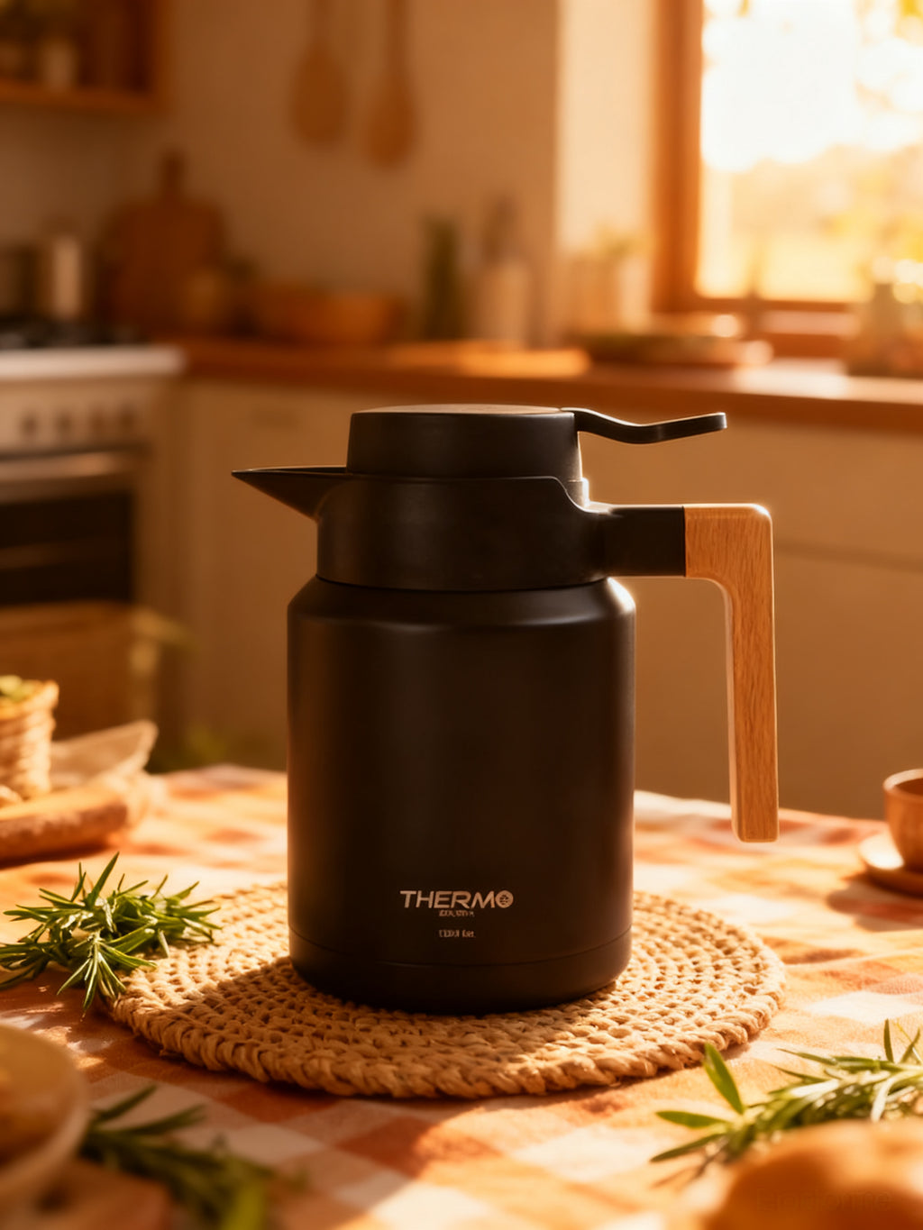 Jarra Termo Acero Madera 1200ml Thermosport