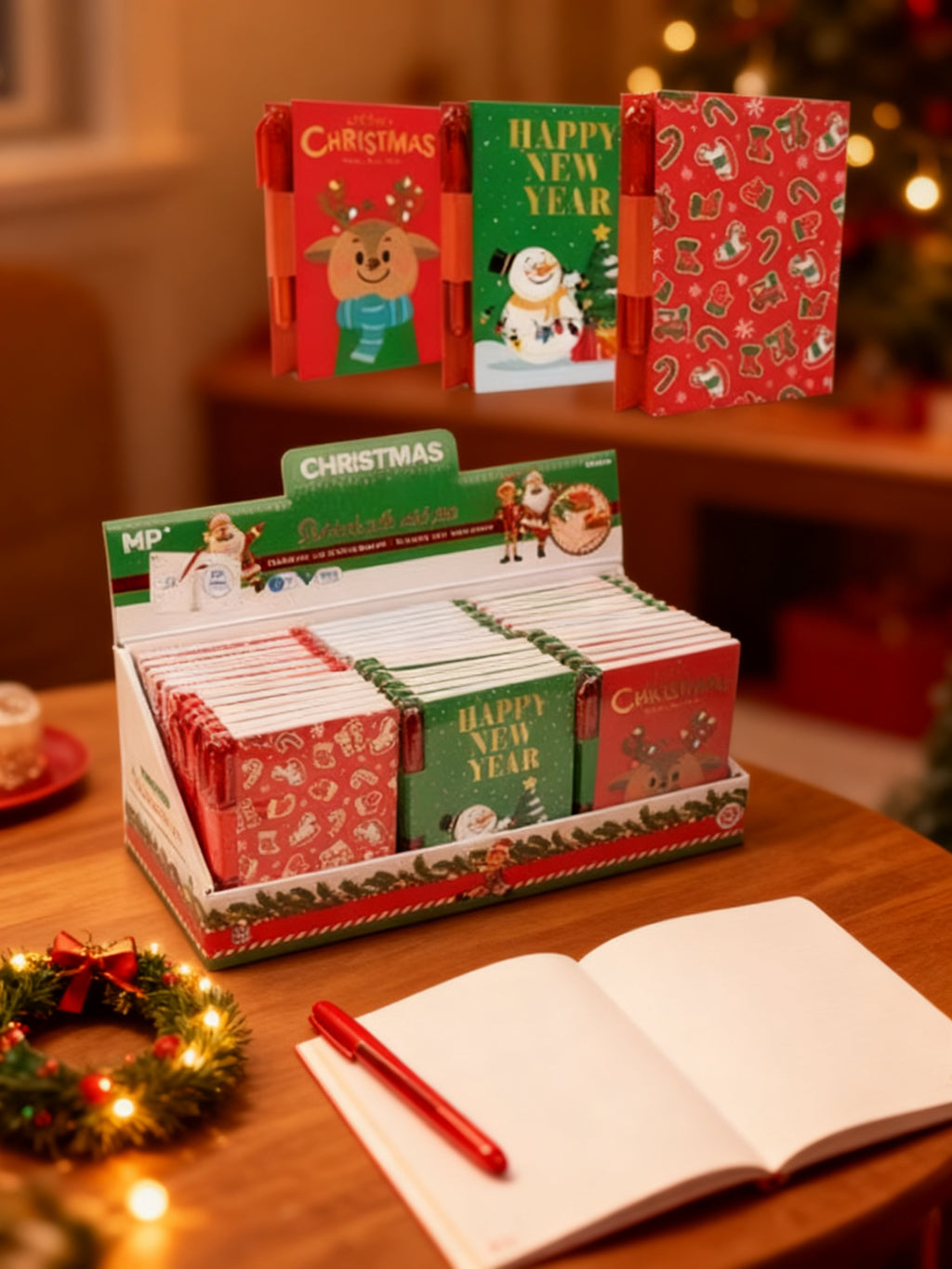Mini Libretas con Bolígrafo Navideñas