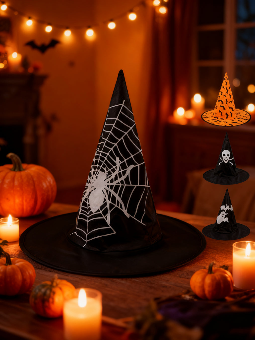 Gorro de Halloween Estampado Triangular Mixto