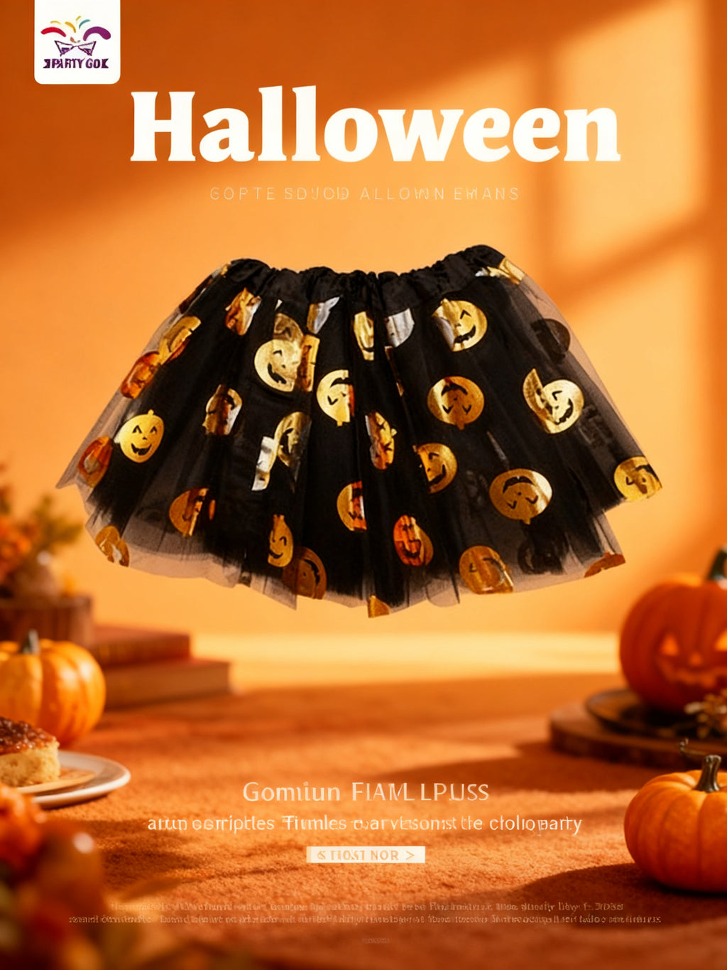 Falda de Tul para Halloween 30cm