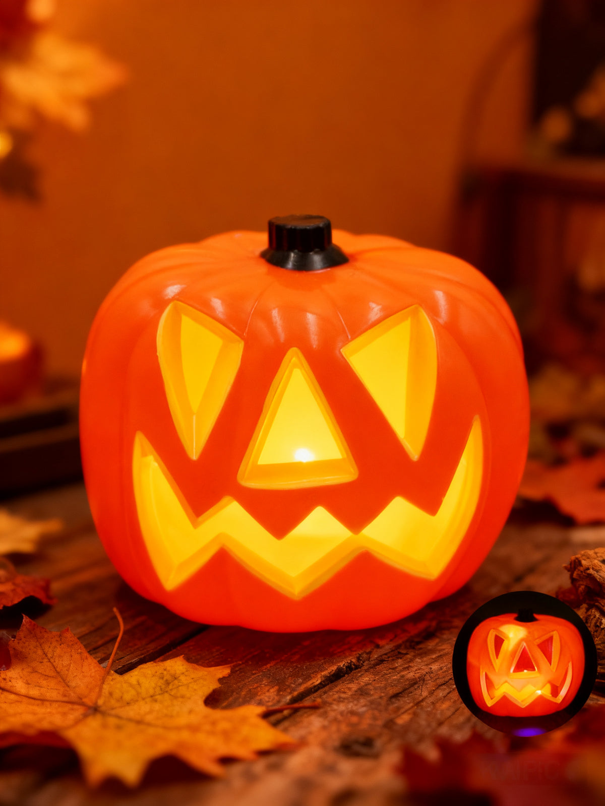 ADORNO DE CALABAZA CON LUZ PARA HALLOWEEN