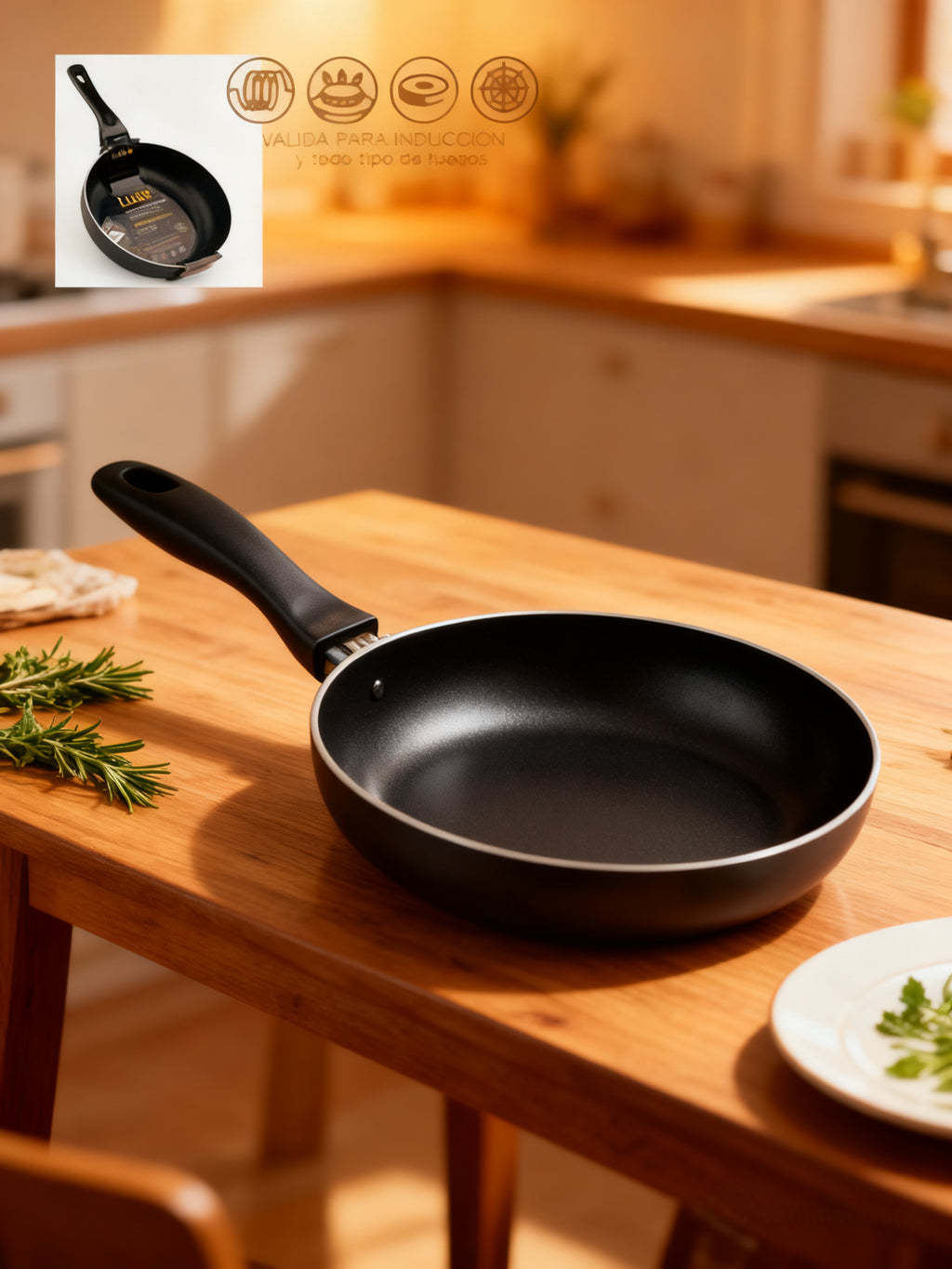 Sartén Profunda Aluminio Inducción Luxe 24 cm