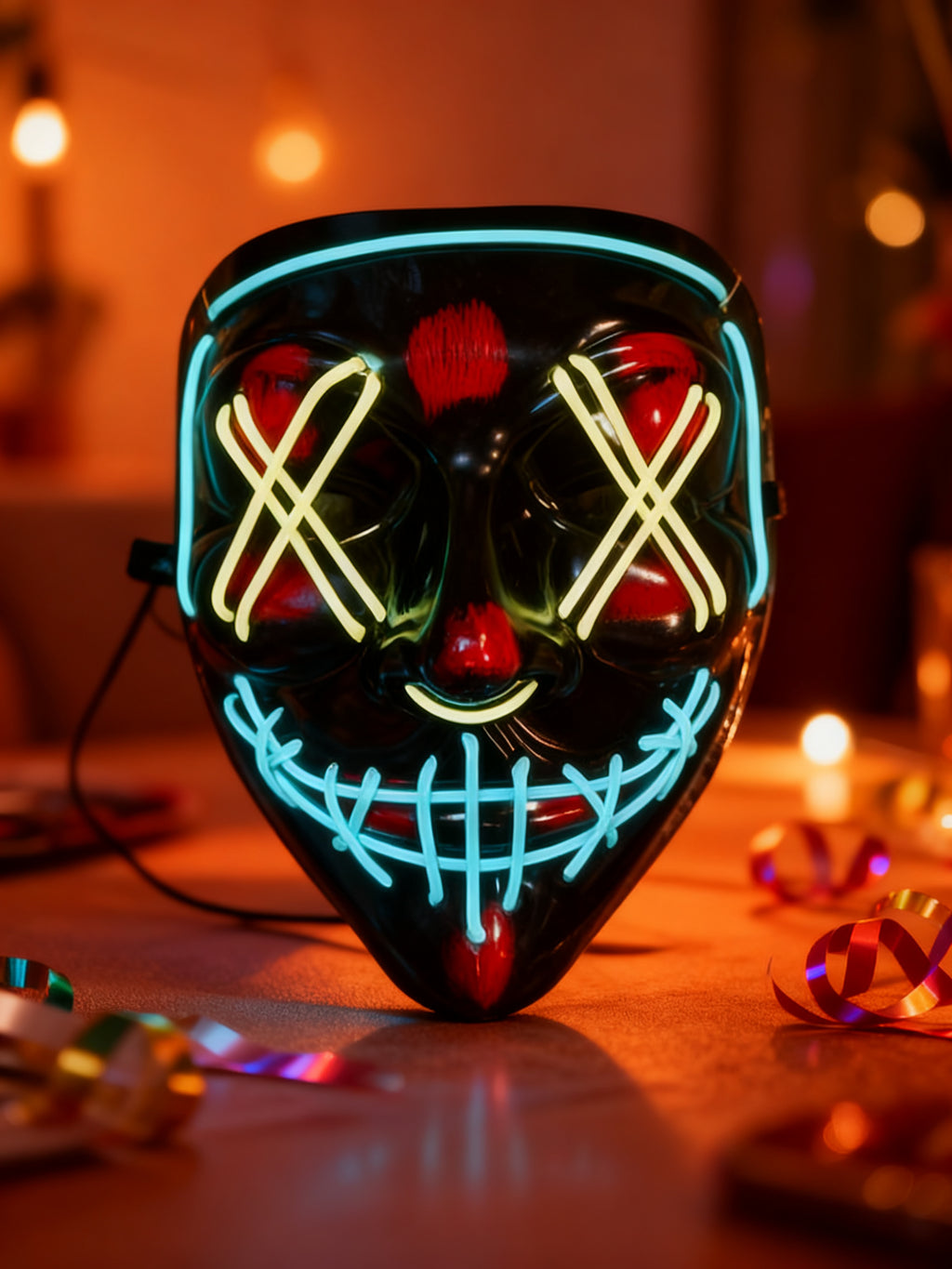 Mascarilla Fluorescente para Halloween 1 Pieza