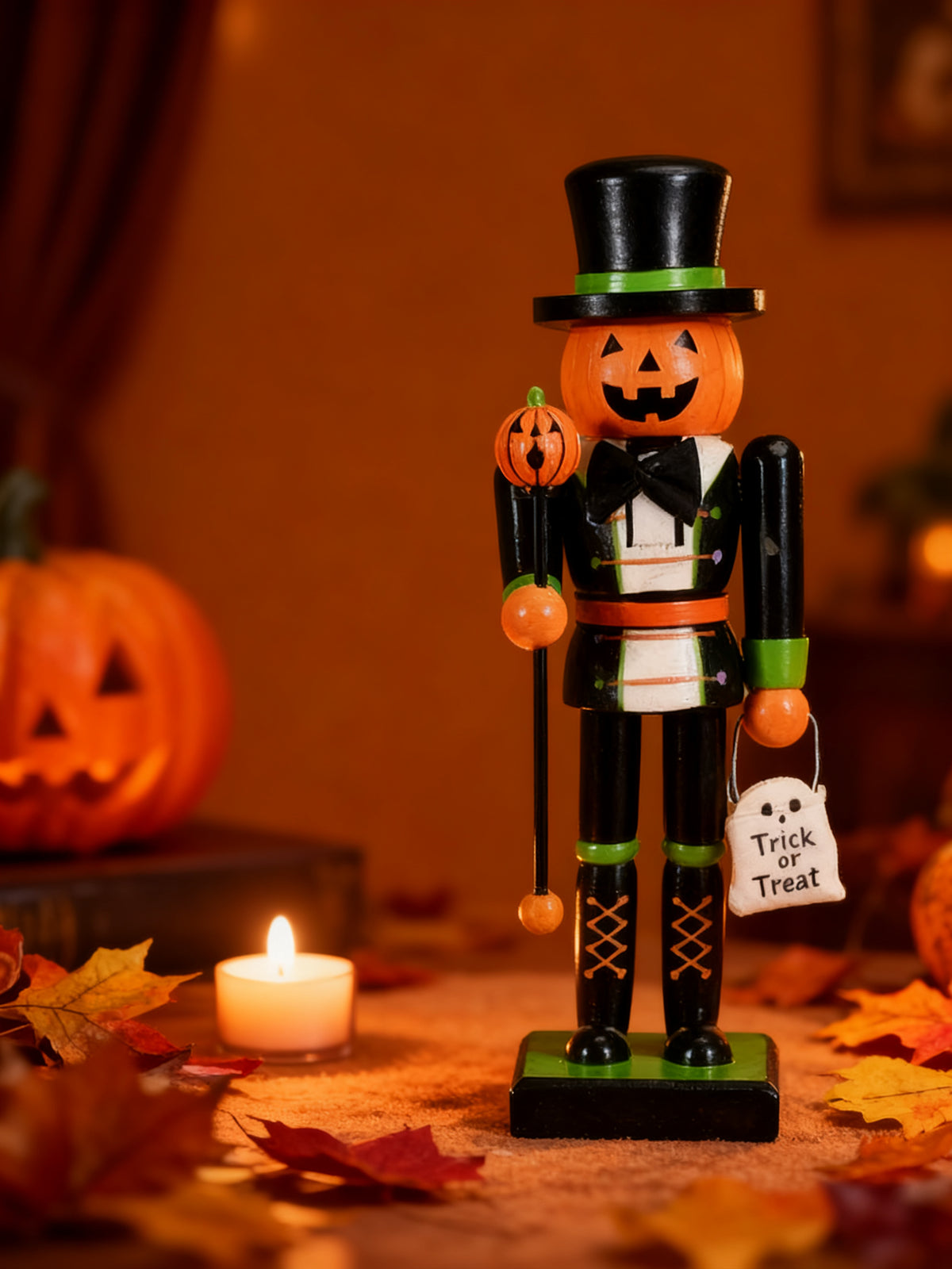 Figura Decorativa Cascanueces Calabaza Halloween