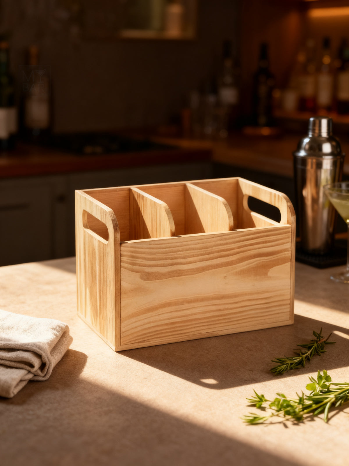 Organizador Madera Utensilios My Bar
