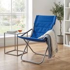 Klappstuhl Premium Blau | Strapazierfähiger Stoff und Hochwertiges Metall | Camping und Outdoor