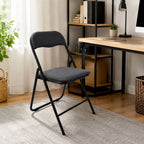 Padded Folding Chair | Metal Frame and Soft Fabric | Living Room, Office and Terrace