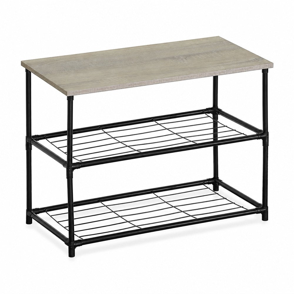 Shoe Rack with Storage Shelf