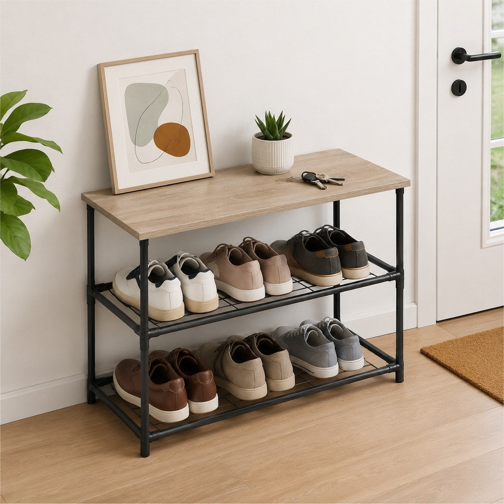 Shoe Rack with Storage Shelf
