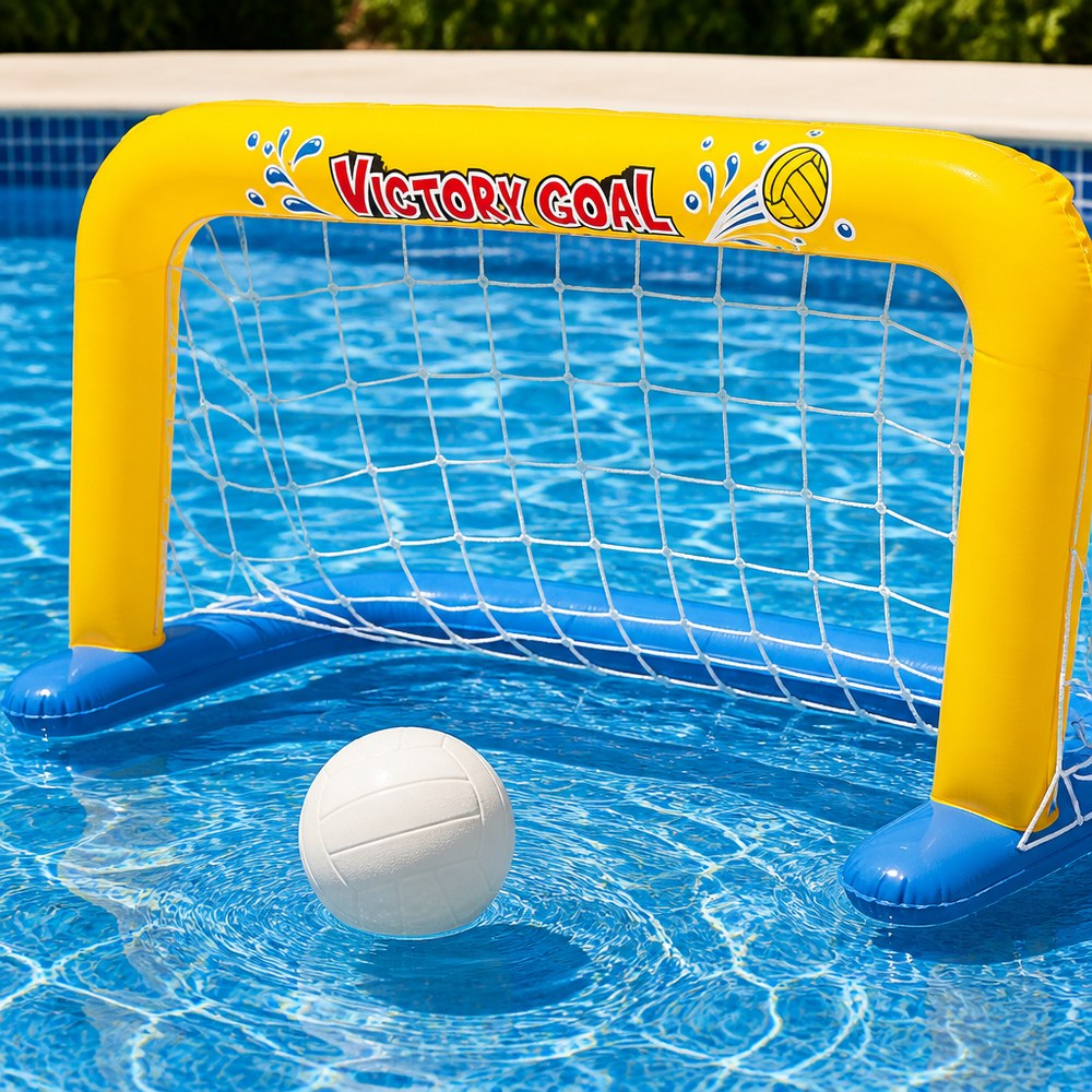 Aufblasbares Wasserballtor mit Ball inklusive | Pool- und Wasserspiele für die ganze Familie
