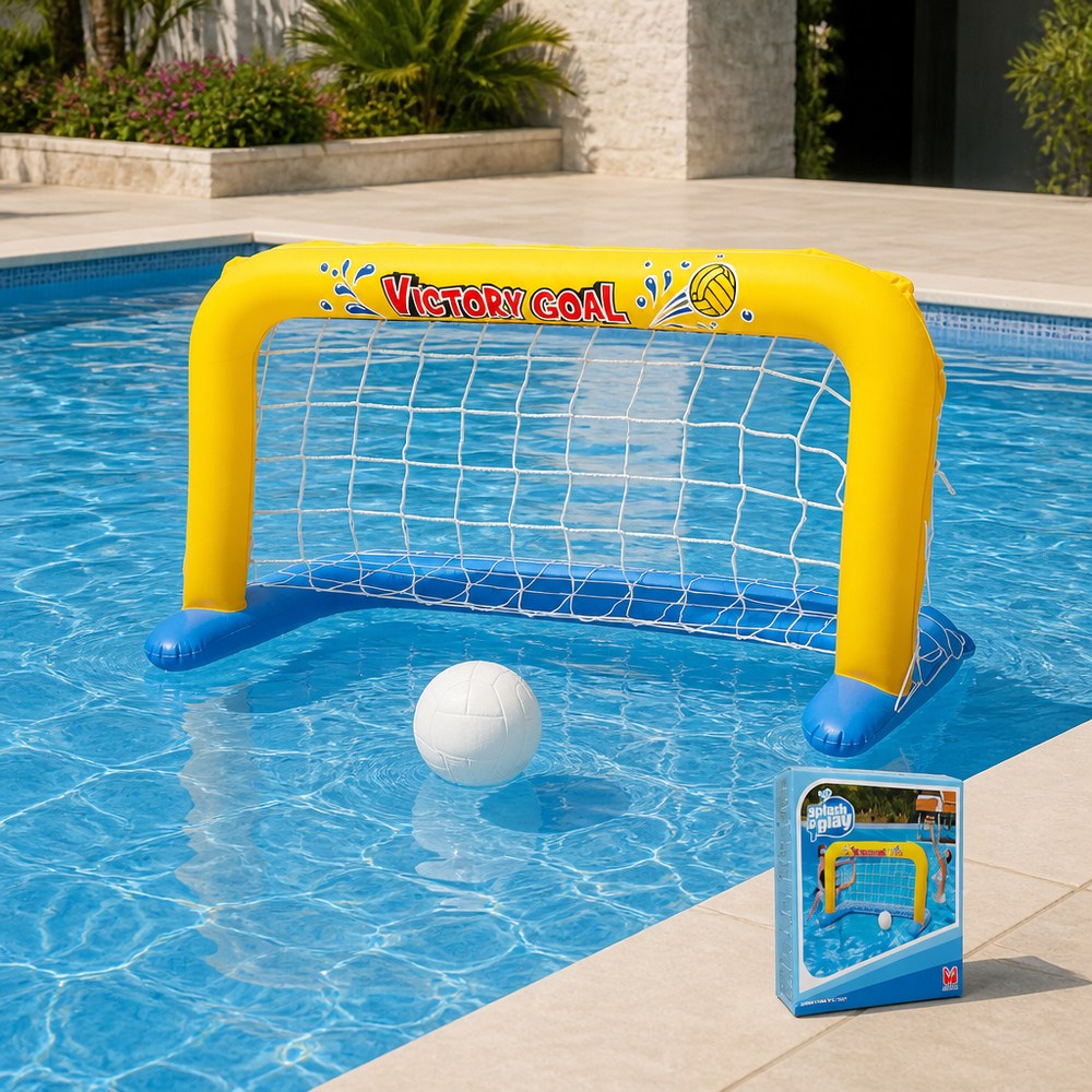 Aufblasbares Wasserballtor mit Ball inklusive | Pool- und Wasserspiele für die ganze Familie