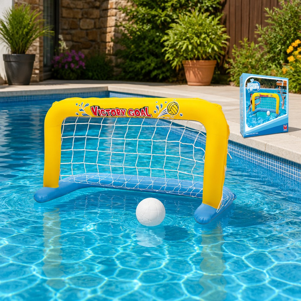 Aufblasbares Wasserballtor mit Ball inklusive | Pool- und Wasserspiele für die ganze Familie