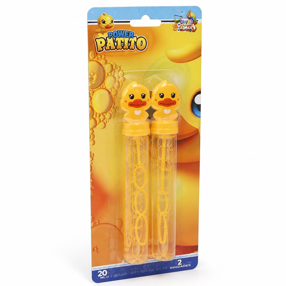 Power Pablito Seifenblasenstab mit Ente | 2er-Pack mit 20 ml Flüssigkeit | Outdoor-Spielzeug