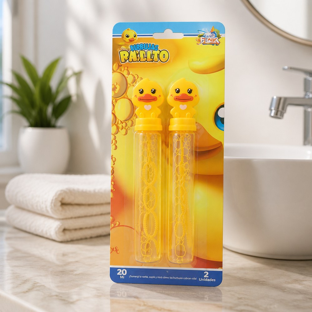 Power Pablito Seifenblasenstab mit Ente | 2er-Pack mit 20 ml Flüssigkeit | Outdoor-Spielzeug