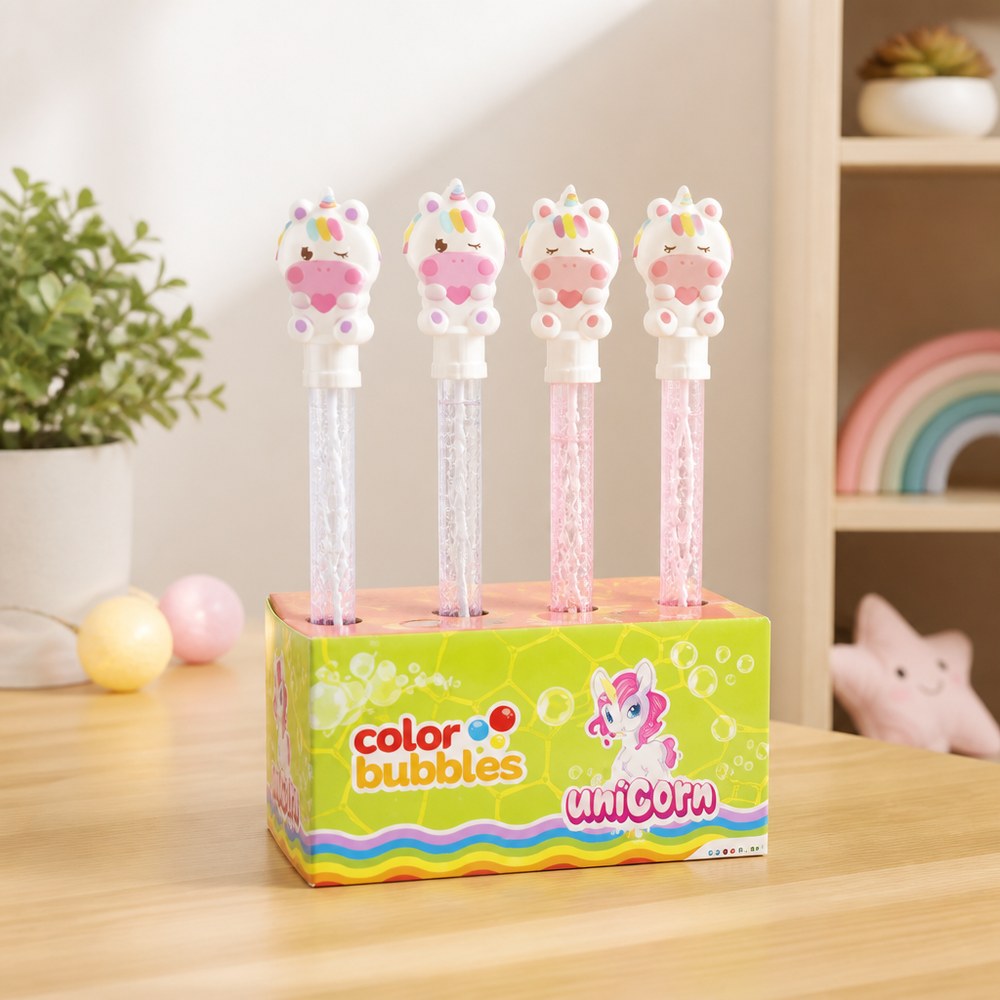 Unicorn Bubble Wand | 4-Pack | Outdoor Toy for Kids