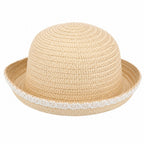 Strohhut mit Spitze | Elegant und Biologisch Abbaubar | Strand und Outdoor-Events