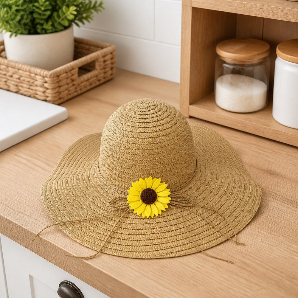 Strohhut mit Sonnenblume – Der festliche und natürliche Touch für Strand, Festival und den sommerlichen Garten