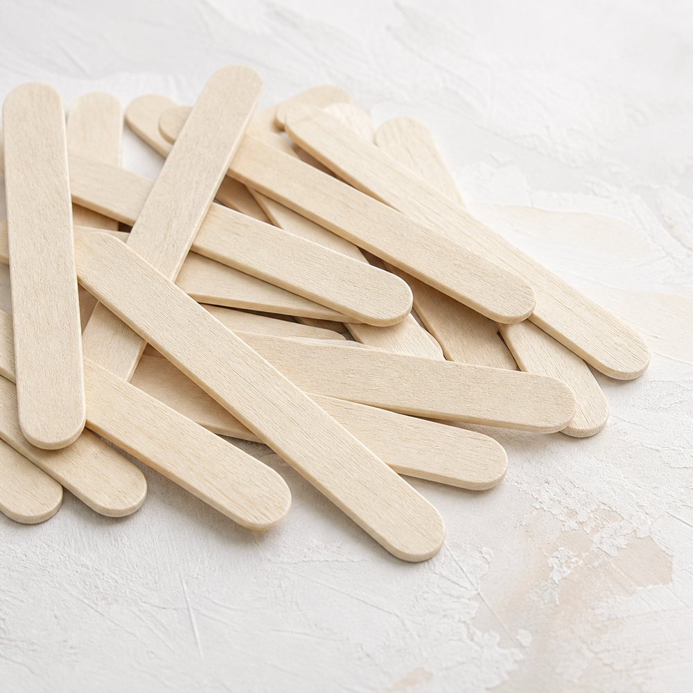 Holz-Eisstiele Natur 6.5cm | 100% Biologisch Abbaubar | Basteln & DIY