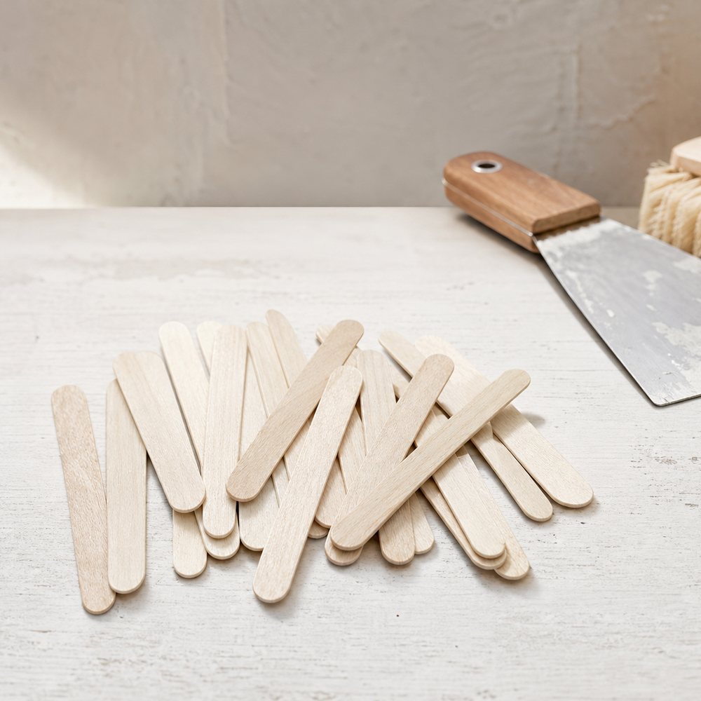 Holz-Eisstiele Natur 6.5cm | 100% Biologisch Abbaubar | Basteln & DIY