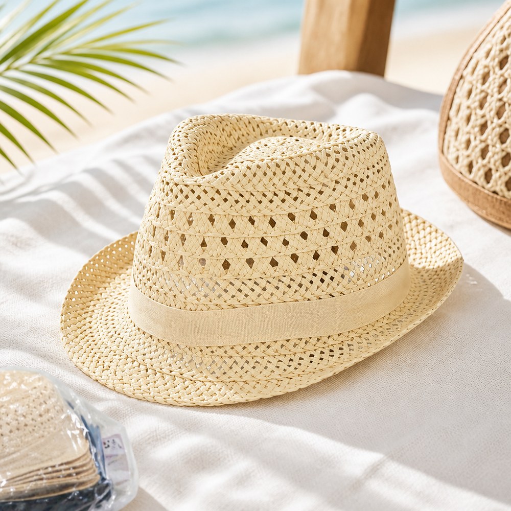 Ökologischer Strohhut — Naturfasern, plastikfrei, für Sonne am Strand und auf dem Land