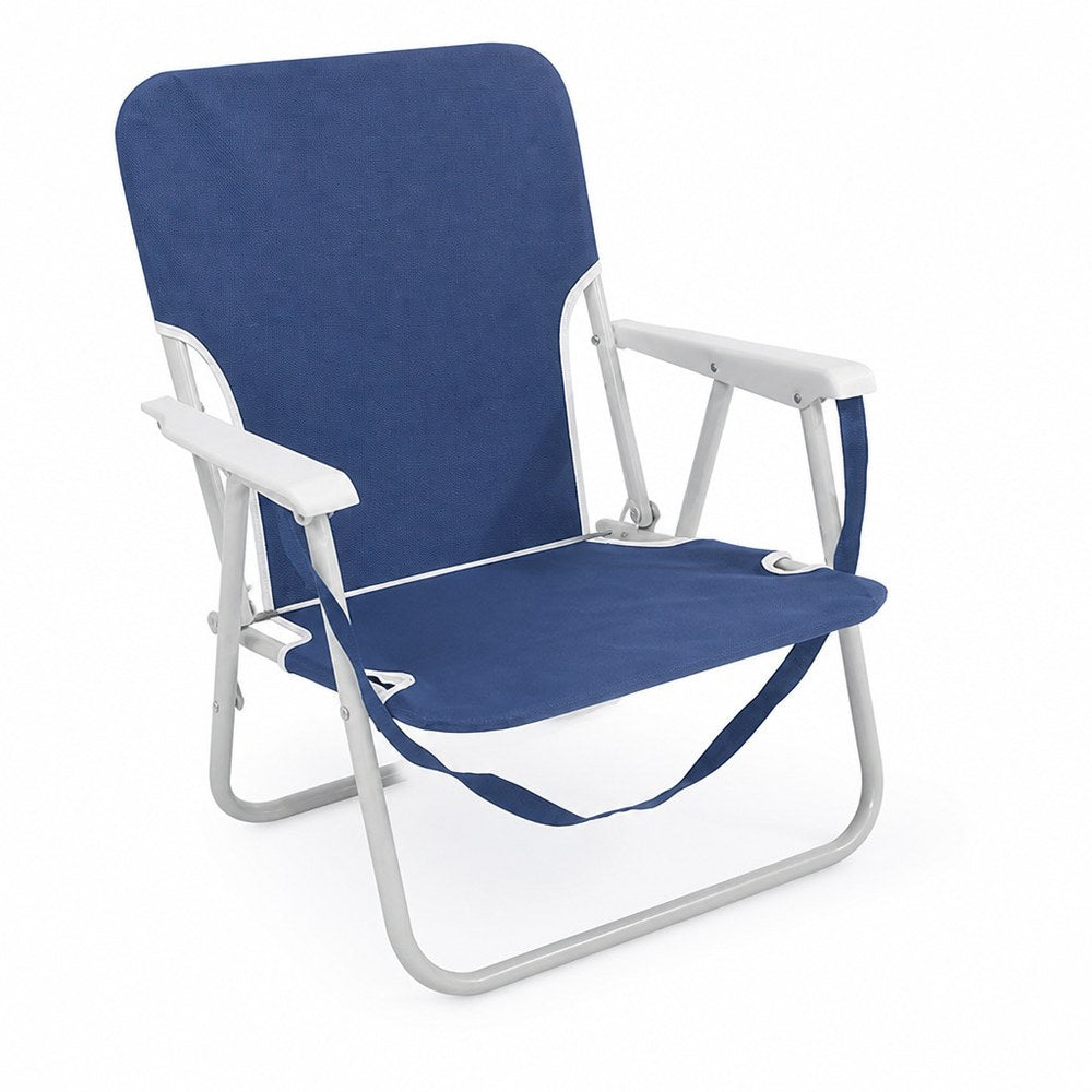Klappstuhl für den Außenbereich – Blau und Weiß / Grau | Strand, Camping und Terrasse