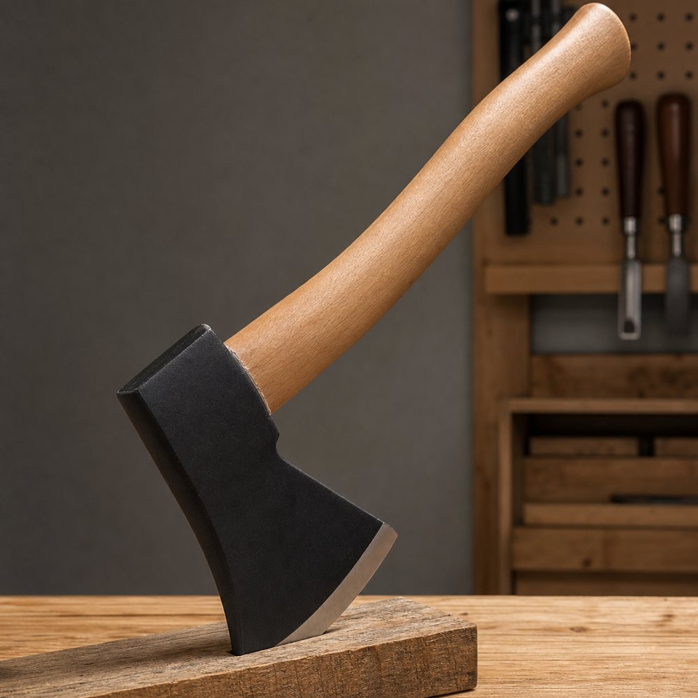 Axe with Natural Wood Handle | Powerful Cutting | Firewood, Garden & Outdoor