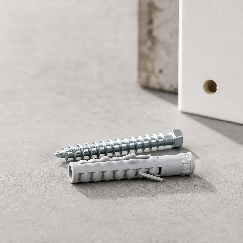 Hexagonal wood screws with expansion sleeves