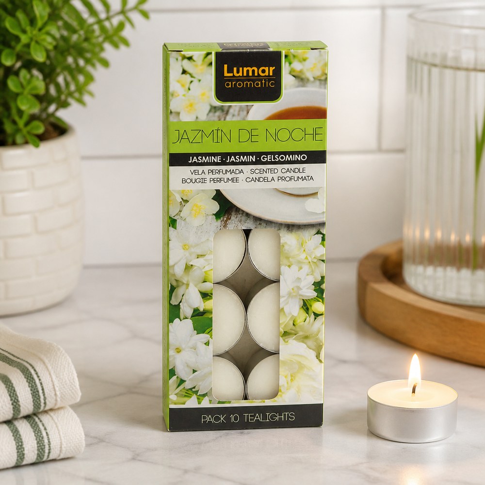 10er Pack kleine Duftkerzen Jasmin | Aromatherapie | Wohn- und Schlafzimmer