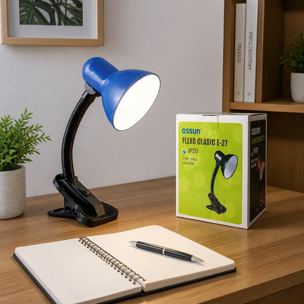 Clip-On Desk Lamp | Flexible Neck | Blue – Study and Work