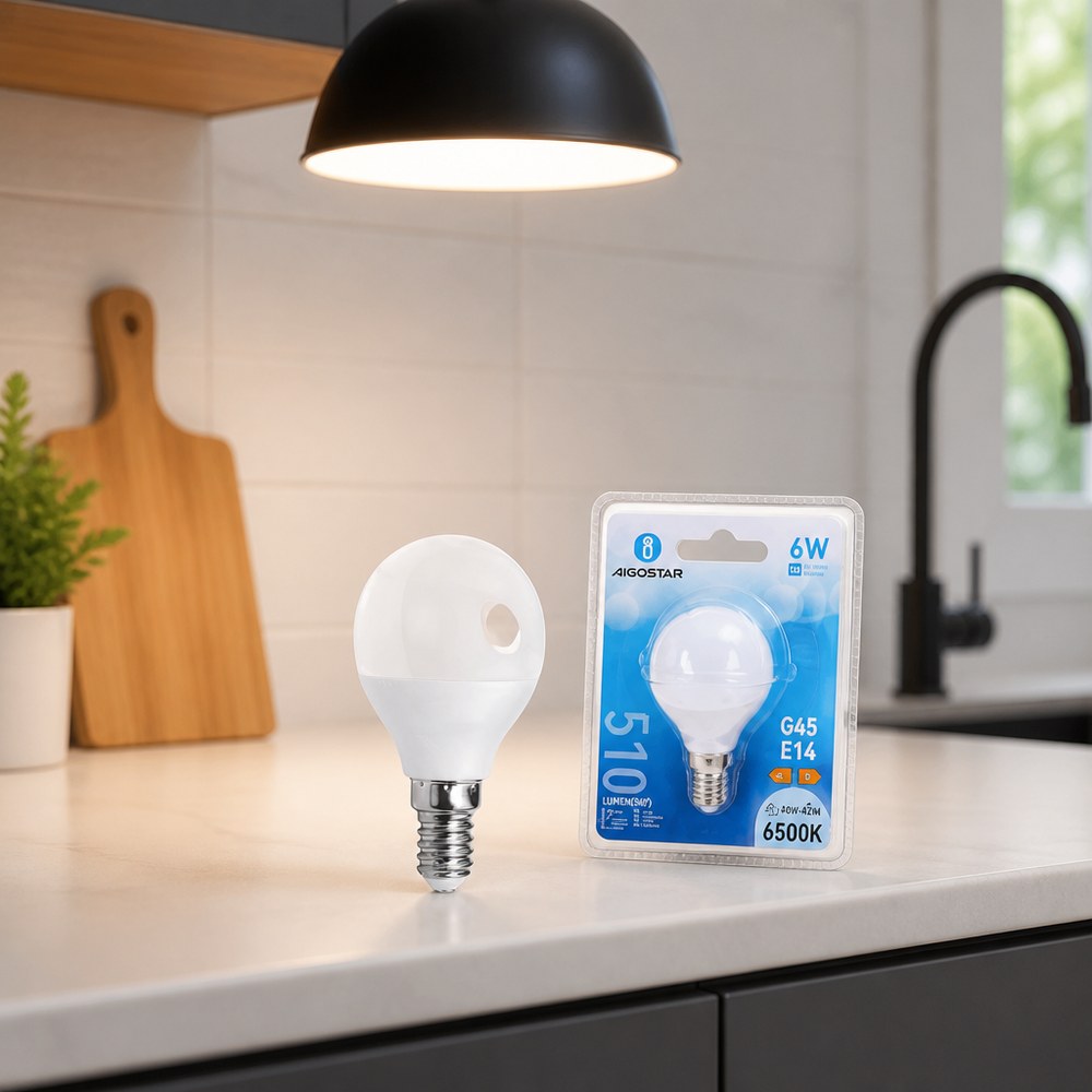 Aigostar G45 E14 6W 510lm LED-Lampe | Kaltweiß 6500K | Innenbereich