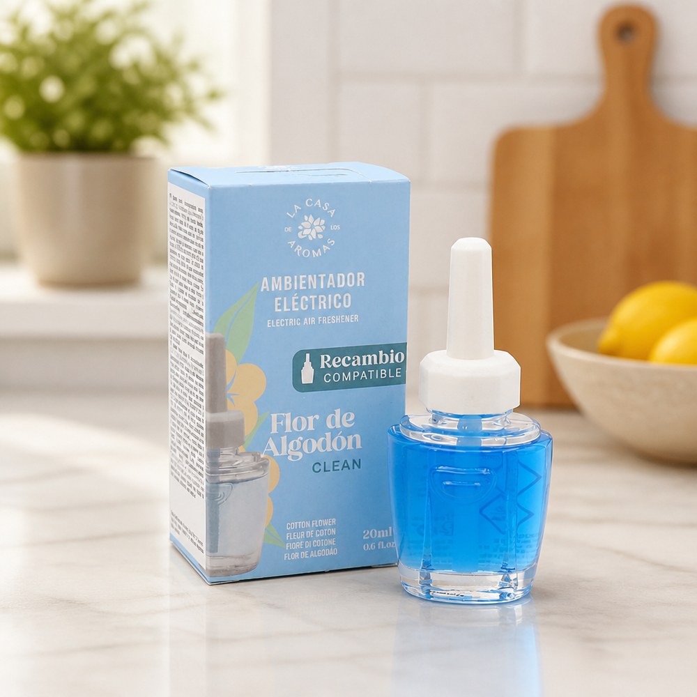 Elektrischer Lufterfrischer Baumwollblüte 20ml | Sanfter und frischer Duft für Zuhause und Büro