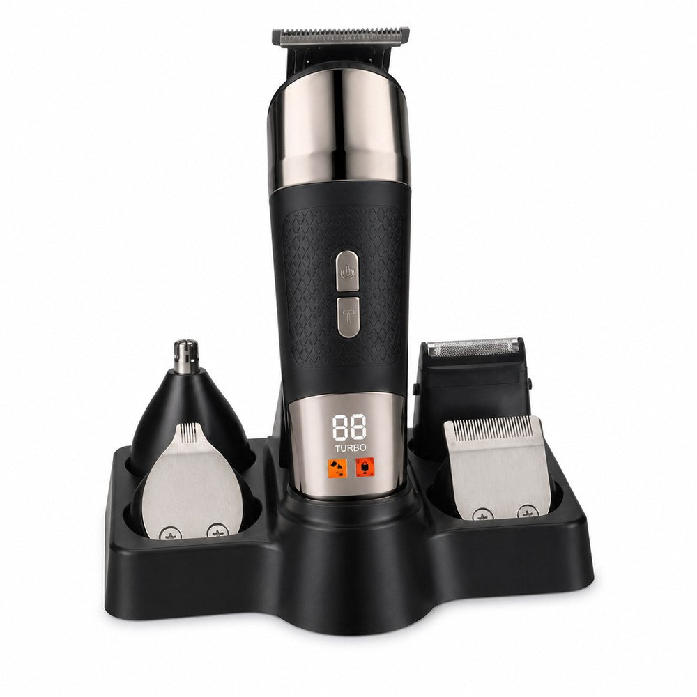 Pritech 5-in-1 Personal Care Kit | Hair, Beard and Nose | Digital Display | Home and Travel