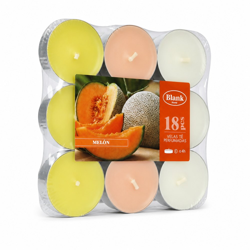 Melon Scented Tealight Candles | 18-count pack | ≈4h | Home & Events