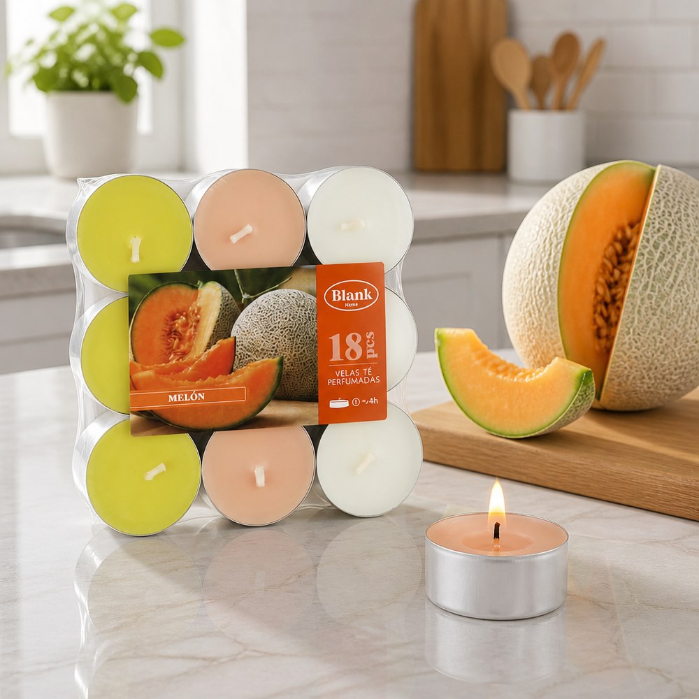 Melon Scented Tealight Candles | 18-count pack | ≈4h | Home & Events