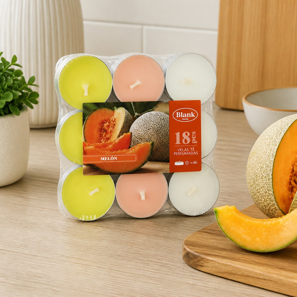 Melon Scented Tealight Candles | 18-count pack | ≈4h | Home & Events