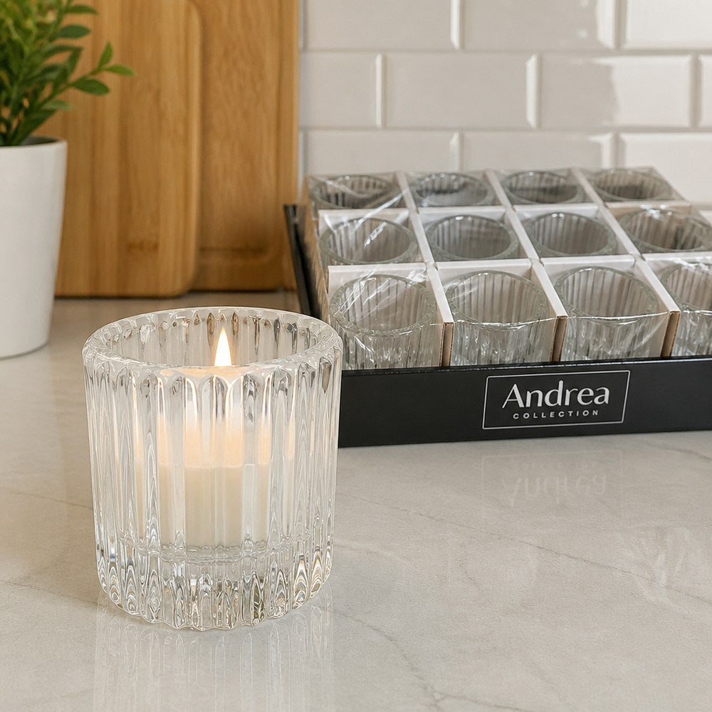Elegantes Glaswindlichter | Heimdekoration | Standardkerzen | Wohn- und Schlafzimmer