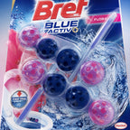 Bref Blue Activ+ WC-Reiniger | Blaue und rosafarbene Kugeln | Blaues Wasser bei jeder Spülung
