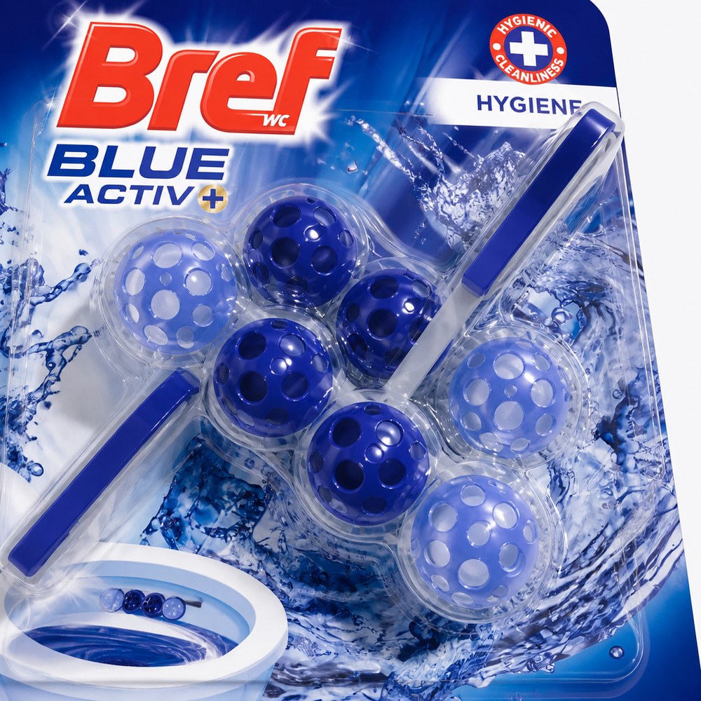 Bref Blue Activ+ WC-Reiniger | Geruchs- und Fleckenkontrolle | Spülkasten