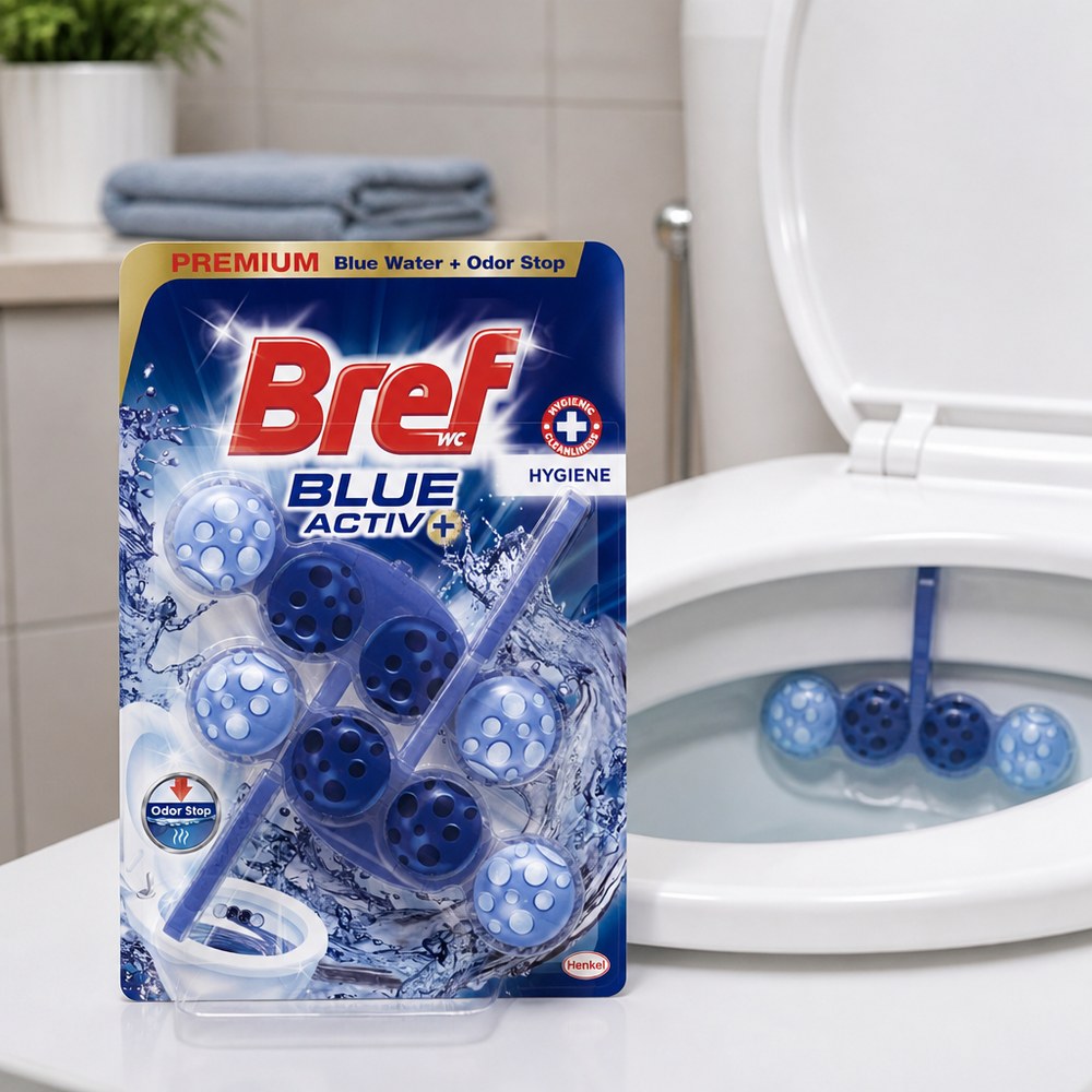 Bref Blue Activ+ WC-Reiniger | Geruchs- und Fleckenkontrolle | Spülkasten