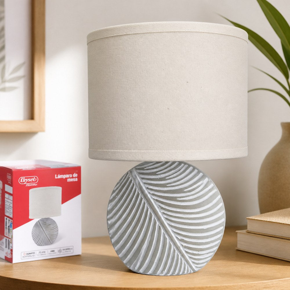 Elysee Home Tischlampe | Sockel Blatt-Design | E14 Fassung max. 40W | 90 cm | Wohn- und Schlafzimmer