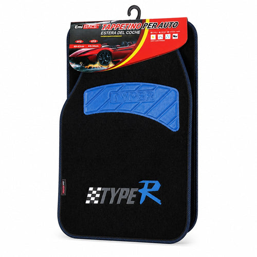 TYPER Auto-Fußmatten | 2er-Set | 69x45 cm und 43x30 cm | Sportliches Design