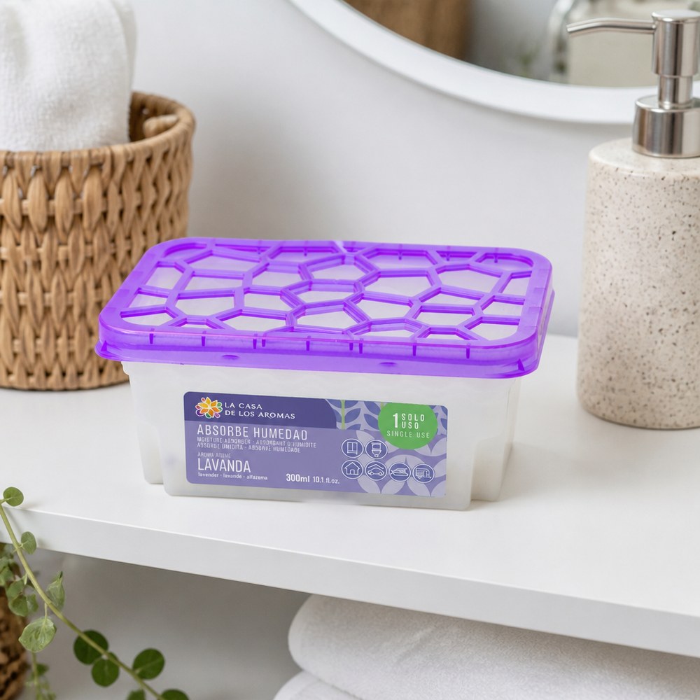 Lavender Moisture Absorber | 300 ml | Dehumidifier and Air Freshener | Home and Car