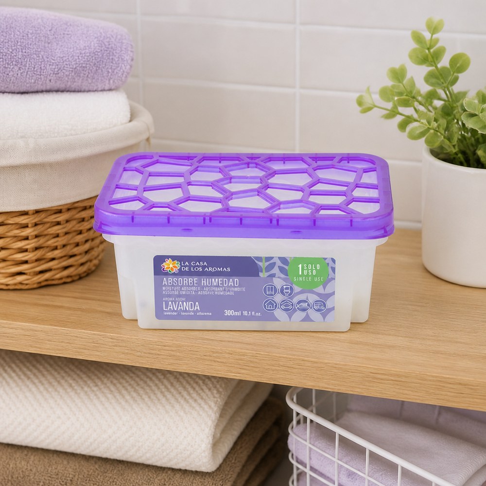 Lavender Moisture Absorber | 300 ml | Dehumidifier and Air Freshener | Home and Car