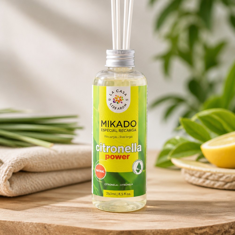 Zitronella-Stäbchendiffusor | 250 ml Großformat | Natürlicher, Mückenabweisender Duft | Zuhause